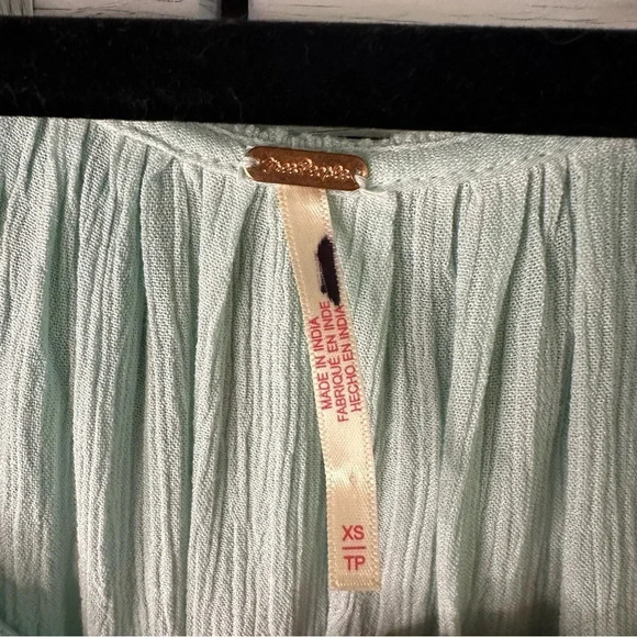 Free People If Only Tank top in mint green, Harbor, size XS, Ruffle boho shirt - Picture 5 of 11